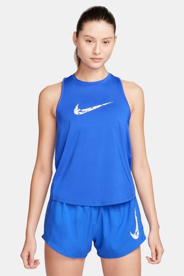 Buy Nike Blue One Swoosh Dri FIT Running Tank Top from Next Luxembourg