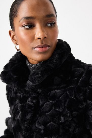 Next black faux fur coat 2025