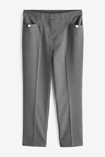 Grey Tailored Slim Trousers