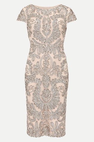 Phase Eight Cream Genevieve Tapework Lace Dress