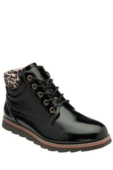 Black patent on sale hiker boots