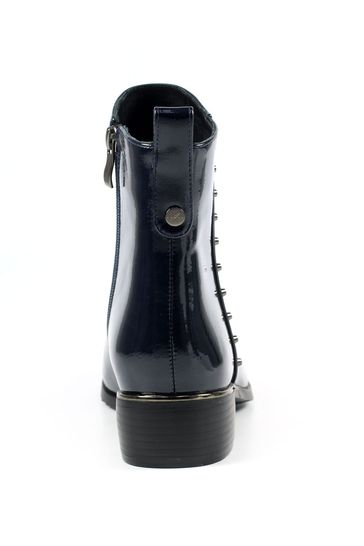 Navy patent ankle boots hot sale