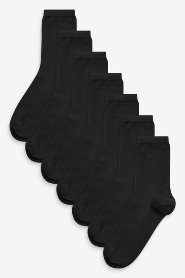 Black Modal Ankle Socks Seven Pack