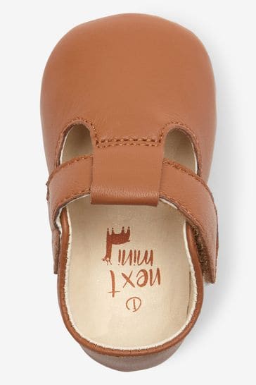 Buy Tan Brown Baby Leather T Bar Pram Shoes 0 24mths from Next