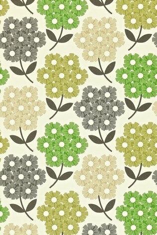 Orla Kiely Green Rhodedendron Wallpaper Wallpaper