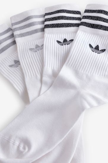 adidas Originals Mid Cut Glitter Crew Socks 2 Pack