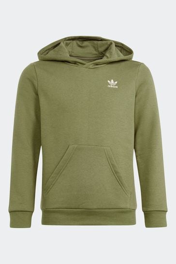 Adidas trefoil hoodie khaki deals