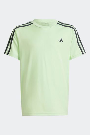 adidas Green Regular Fit Sportswear Train Essentials Aeroready 3-Stripes T-Shirt