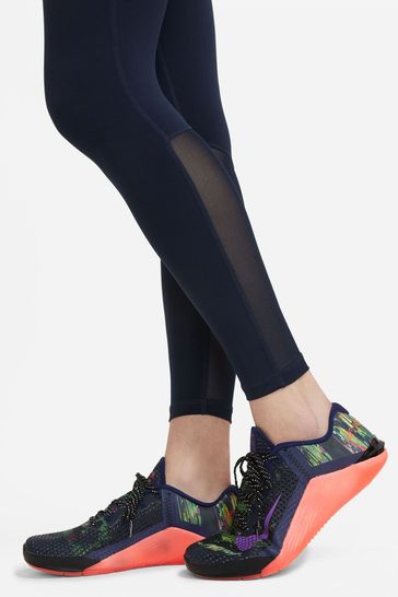 Nike Pro 365 Mid-rise Crop Training Legging Tight Fit Fitting Gray Black  Leggings