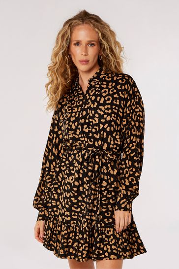 Oversized ruffle hem shirt dress hot sale