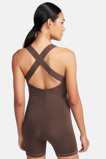 Nike Brown Dri FIT Pro Unitard Bodysuit