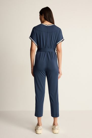 Navy blue short jumpsuit hot sale