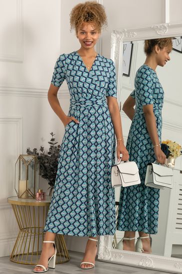 Blue green shop long dress