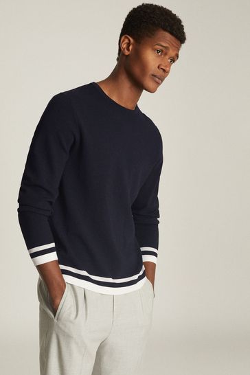 Reiss Handsome Tipped Crew Neck Jumper