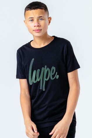 Hype. Kids Black Needle Script T-Shirt