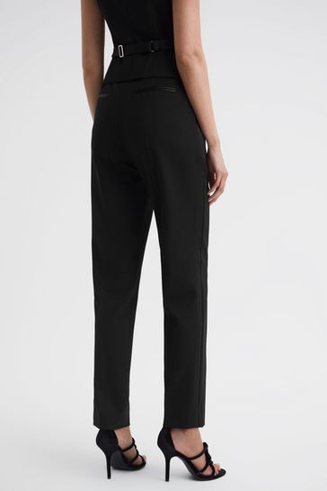 Ladies black trousers deals with satin stripe