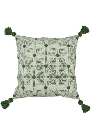 furn. Sage Green Chia Geometric Polyester Filled Cushion