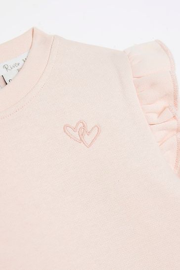 River Island Pink Sweat Baby Girls Leggings Set