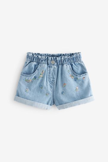 Buy Denim Floral Embroidered Shorts 3mths 7yrs from Next France