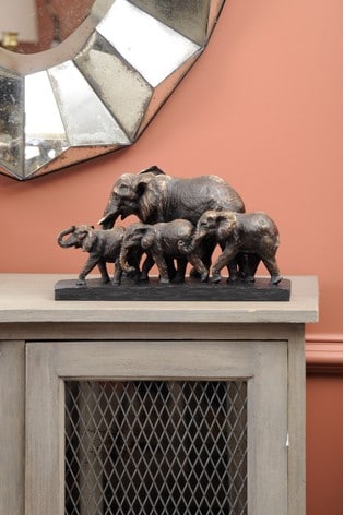 Libra Bronze Antique Parade Of Elephants Sculpture