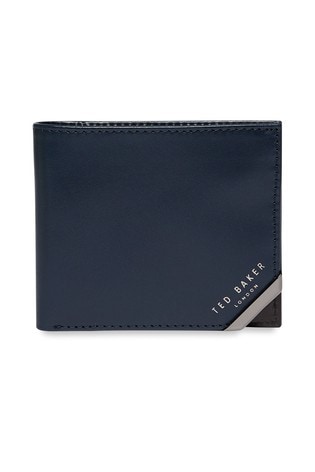 Ted Baker Korning Blue Leather Bifold Wallet