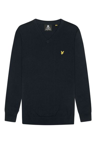 Lyle & scott cotton sale merino v neck jumper