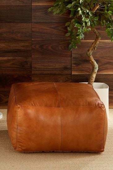 Leather pouffe next new arrivals
