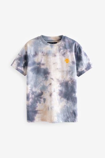 Grey Relaxed Fit Tie-Dye Short Sleeve T-Shirt (3-16yrs)