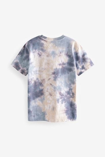 Buy Grey Relaxed Fit Tie Dye Short Sleeve 100 Cotton T Shirt 3 16yrs from Next Turkey