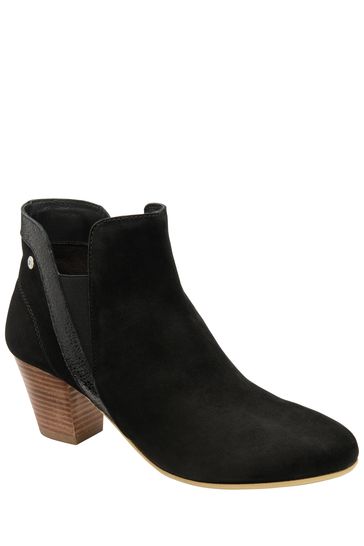 Ravel Black Suede Leather Ankle Boots