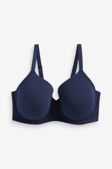 Buy Navy Blue/Pink/White Pad Full Cup DD+ Cotton Blend Bras 3 Pack