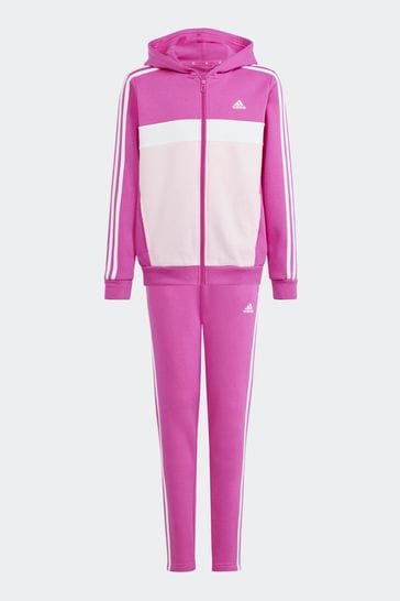 adidas Pink Kids Sportswear Tiberio 3-Stripes Colorblock Fleece Tracksuit