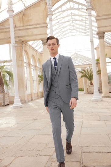 Grey top slim suit