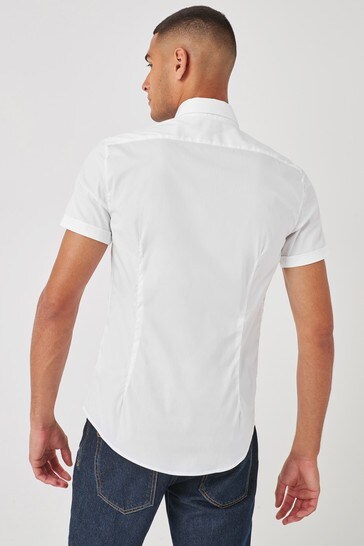 armani white short sleeve shirt