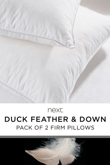 Buy Set of 2 Firm 100 Cotton Duck Feather And Down Pillows from Next Denmark