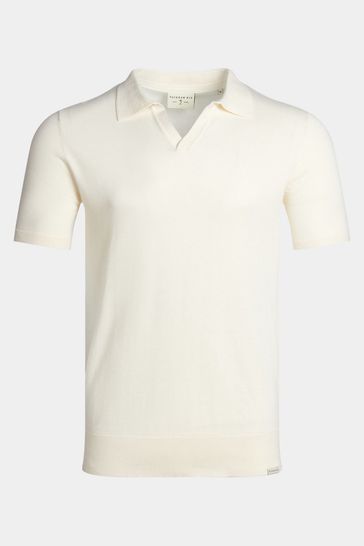Mens white shop knitted polo