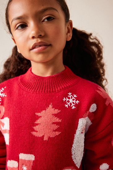 Buy Red Christmas Jumper Dress 3 16yrs from Next Denmark