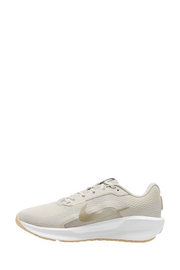 Beige Nike Downshifter 13 Road Running Trainers