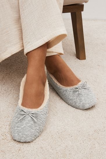 Grey Ballerina Slippers