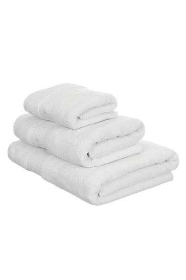 Buy Laura Ashley White Luxury Cotton Embroidered Towel from Next Luxembourg
