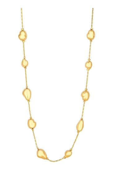 Mood Gold Tone Recycled Nugget Necklace