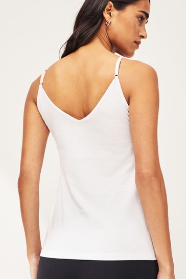Buy White V Neck Thin Strap Vest from Next Bahrain