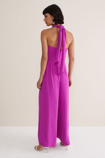 Coast tori halter shop neck jumpsuit pink