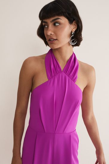 Coast tori halter neck jumpsuit pink hotsell