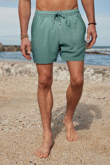Buy Blue White Seersucker Plain Premium Swim Shorts from Next Ireland