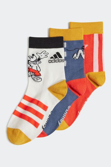 adidas Red Kids Performance Disney's Mickey Mouse Socks 3 Pack
