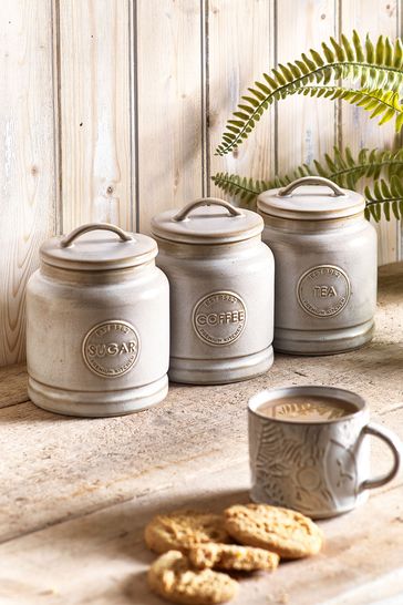 Buy Set of 3 Embossed Badge Country Kitchen Storage Jars from the Next UK online shop