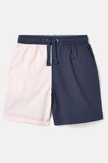 Joules Quayside Navy & Pink Elastic Waist Chino Shorts
