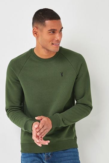 Khaki Green Regular Fit Next Crew Sweatshirt