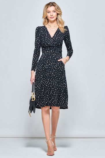 Spotty long discount sleeve dress